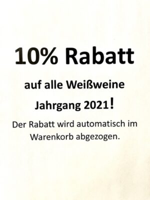 10% Rabatt auf alle Weißweine 2021